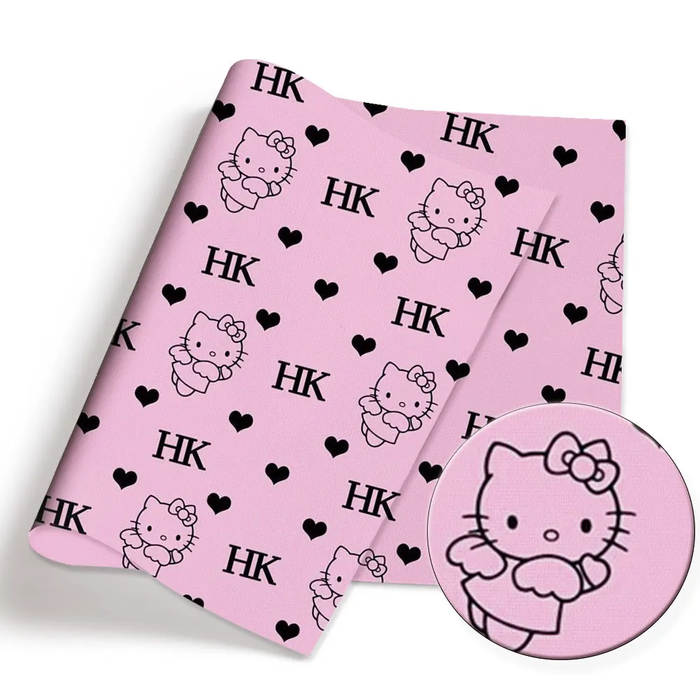Hello Kitty 140x50CM Cartoon Polyester cotton fabric Patchwork Tissue Kid Home Textile Sewing Doll Dress Curtain cotton Fabric