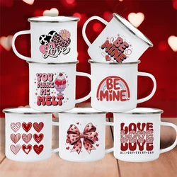 You Make Me Melt Printed Coffee Cup Holiday Hot Cocoa Mug Chocolate Mugs Enamel Cups Valentine's Day Party Decor Gift for Family