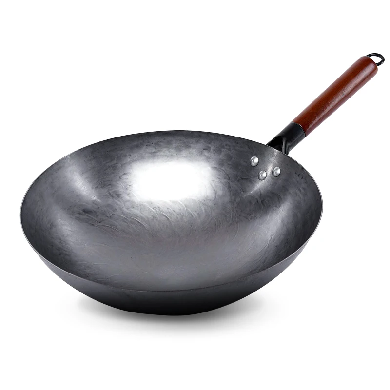 

30/32/34cm IronWok Traditional Hand Hammered Wok Chinese Wok Round Bottom Wok Pan Cookware Suitable for Gas Stoves