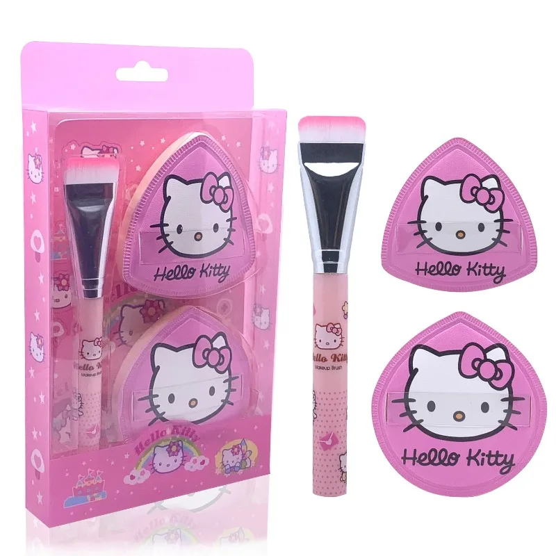 Kawaii Hello Kitty Anime Makeup Brushes Set Soft Dry Wet Air Cushion Puff Ultra-thin Foundation Brush Women Cosmetic Beauty Tool