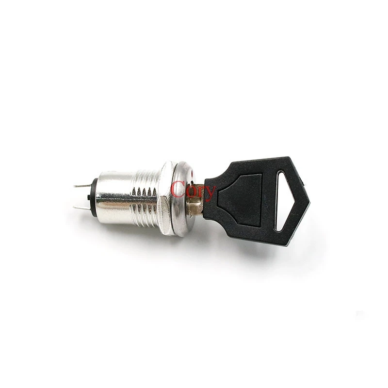 1pc 12mm Electronic Key Switch ON OFF With 2 Keys Lock Switch Phone Lock Security Power Switch Tubular Terminals+2 Keys CZYC