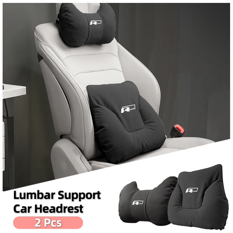 Car Accessories Headrest Lumbar Support Seat Neck Pillow For VW R Golf Passat mk5 Polo Jetta Scirocco GTE GTI Tiguan CC T-ROC Sh