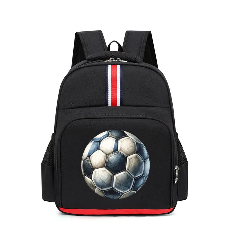 Soccer Fan Shoulder Schoolbag Watercolor Soccer Print Backpack for Kindergarten Boys Girls Holiday Outdoor Waterproof Bagpack