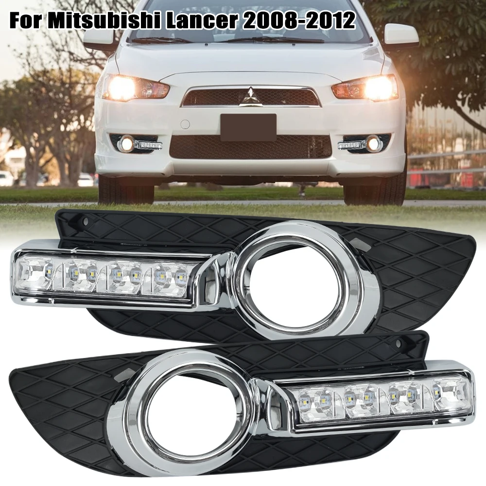 

for Mitsubishi Lancer 2008 2009 2010 2011 2012 LED DRL Daytime Running Light With Turn Signal Lamp foglamp cover car accessories