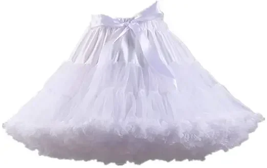

Sensual Looking Fancy Clingy Womens 3-Layered Pleated Tulle Petticoat Tutu Puffy Party Cosplay Skirt