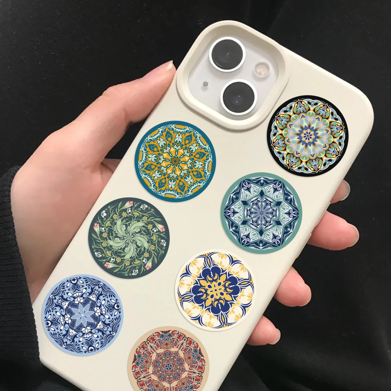 500pcs Retro Mandala Pattern Roll Stickers Decals For Phone Letter Notebook Luggage Skateboard DIY Aesthetic Waterproof Stickers view 3