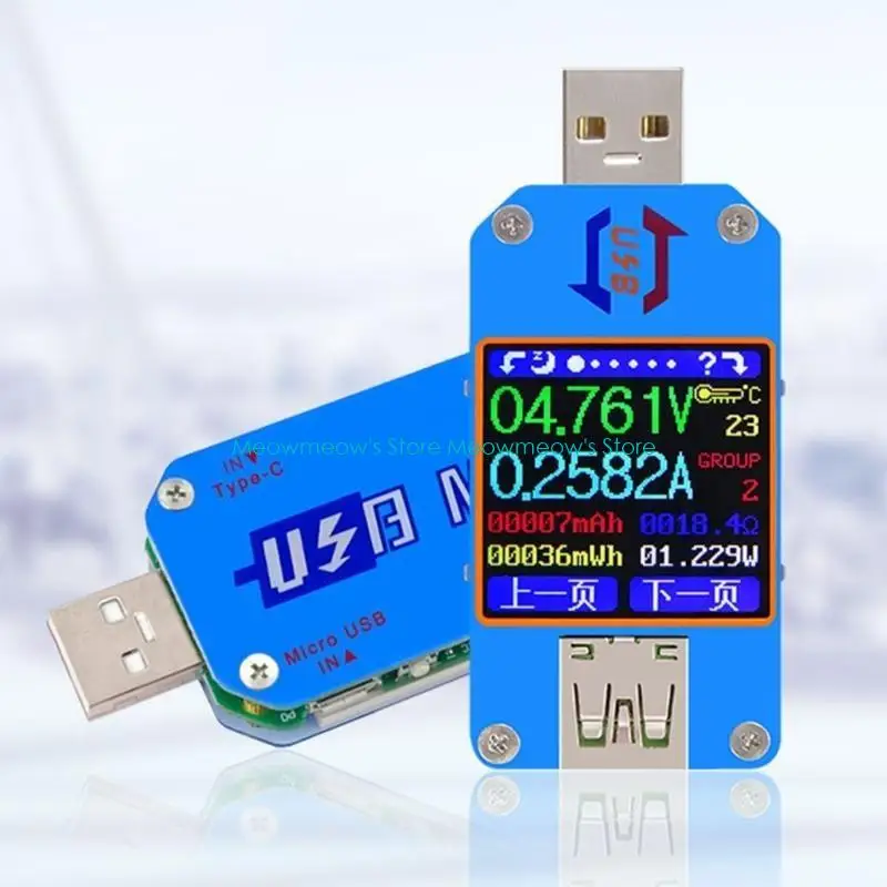 W91A USB 2.0 LCD Voltmeter Ammeter Voltmeter Multimeter Battery Charging Power Supply 4-24V 5A Tester Multimeter