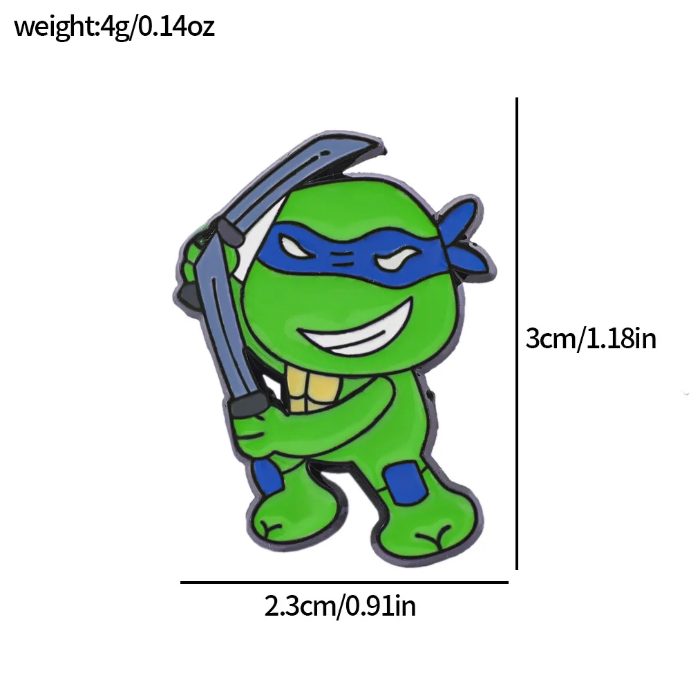 Teenage Mutant Turtles Ninja Leonardo Michelangelo Broche Set Anime Legering Emaille Pin Vechtsporten Cadeau voor Fans Turtle Power