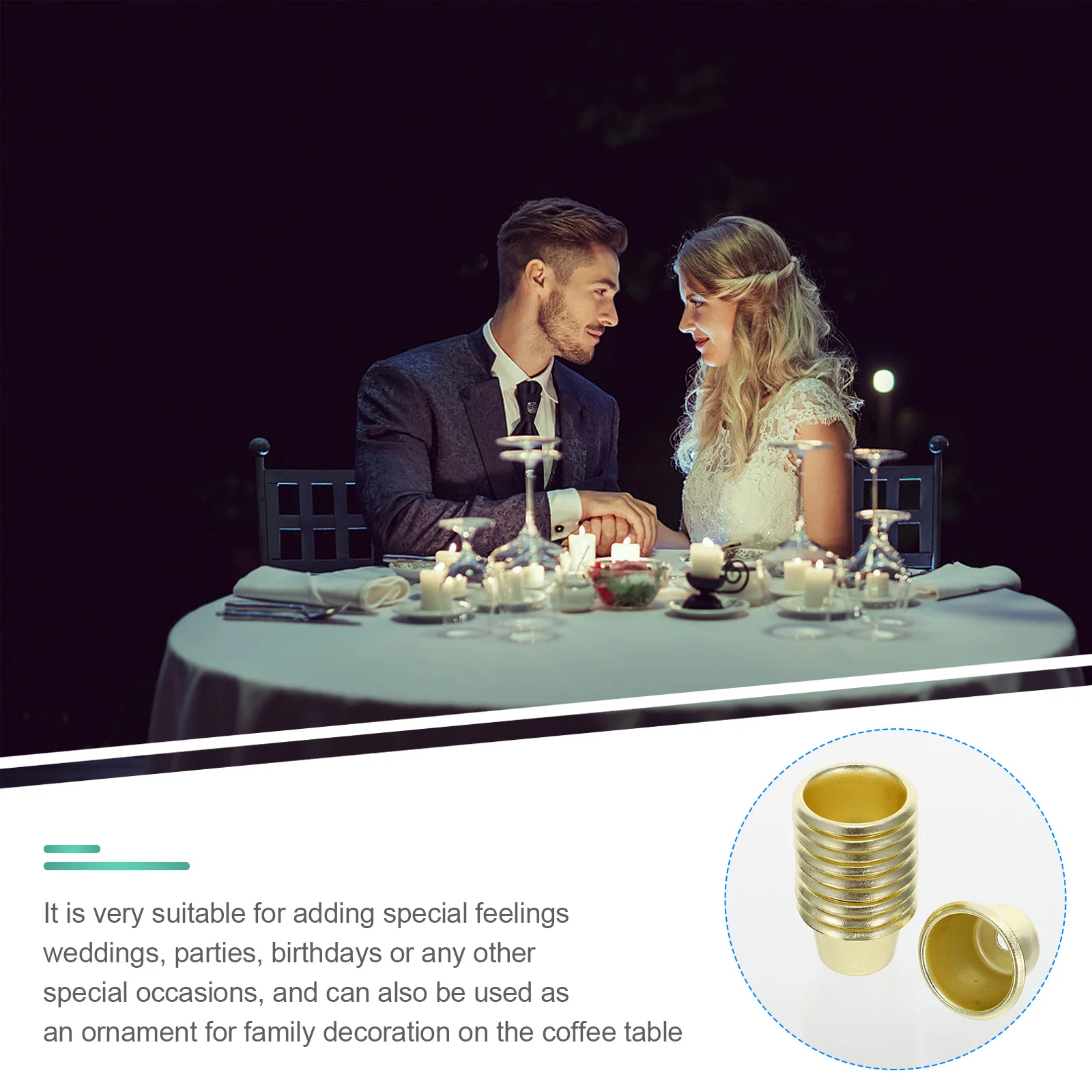 10Pcs Metal Candlesticks Smooth Bottom Home Decor Party Supplies Cup Candlestick Creative Candlestick