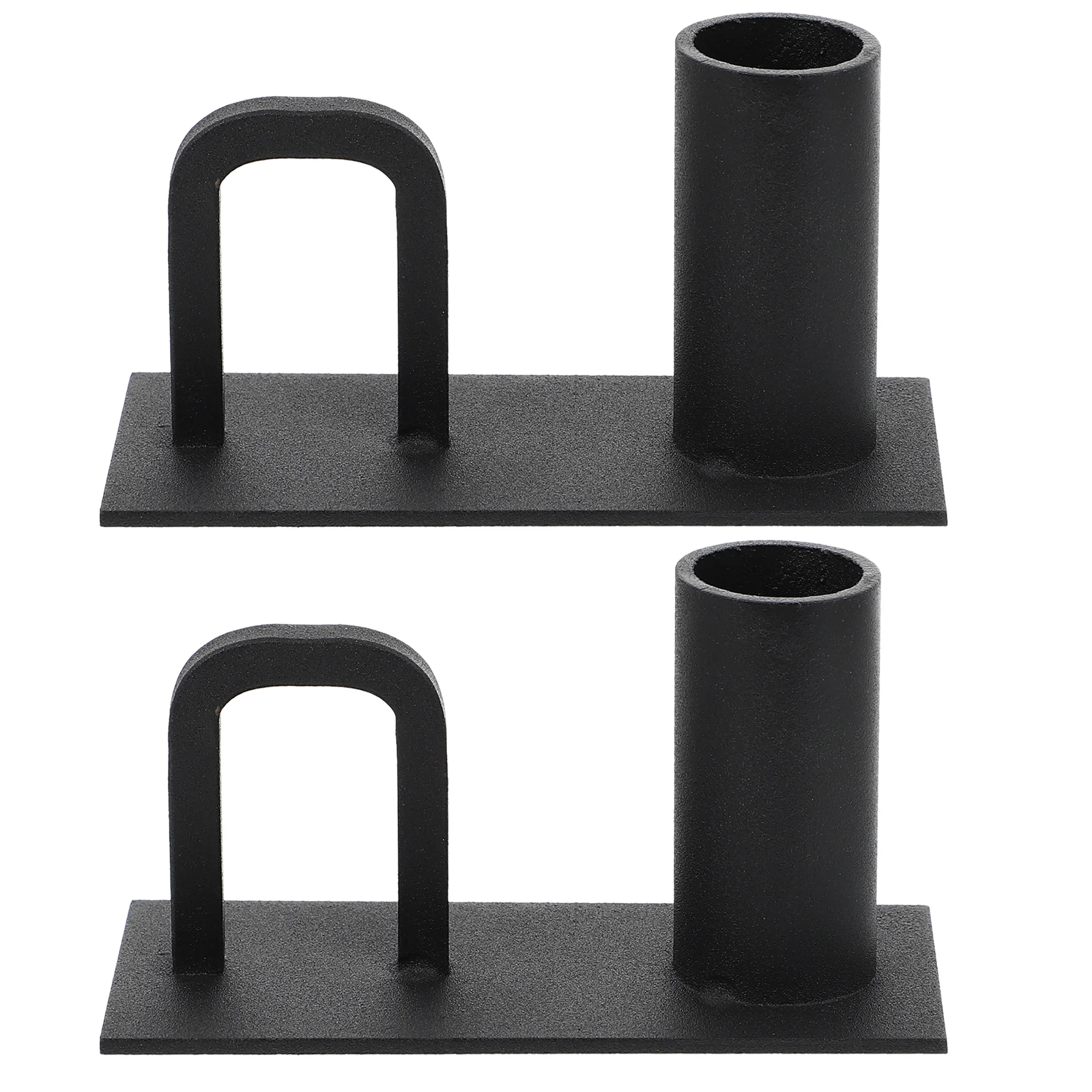 

2 Pcs Metal Holder Long Candlestick Fireplace Decor Creative Shelf Holders Rack Fashioned Wrought Iron