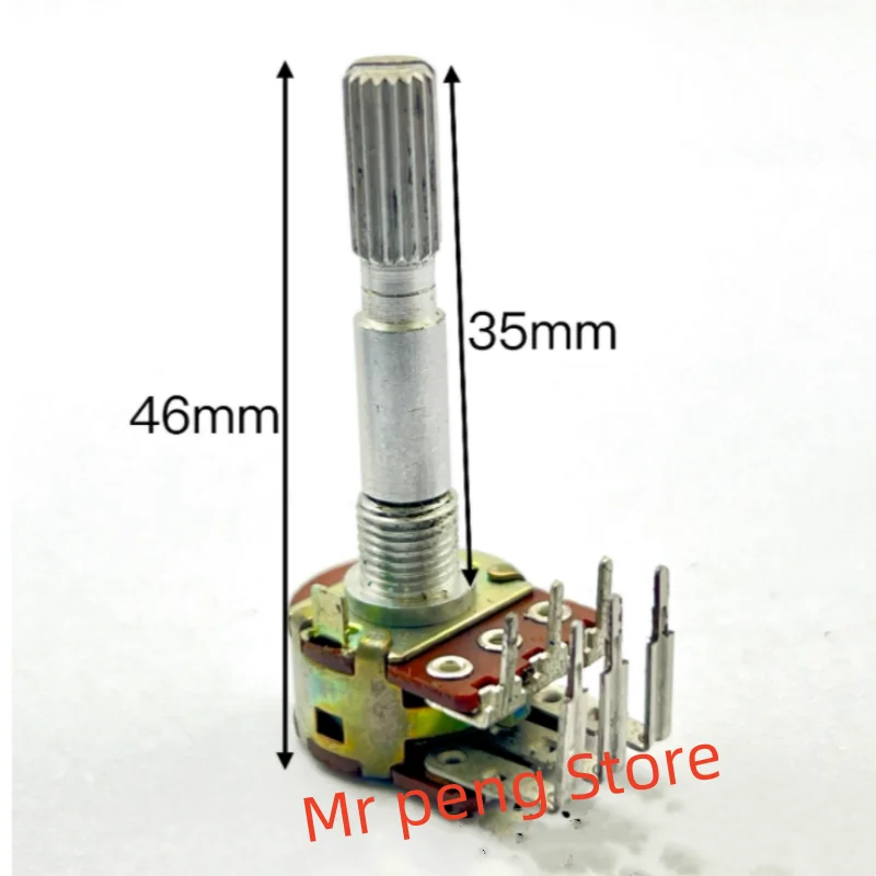 

1pcs for Japan RK16 dual potentiometer internal bending Angle B50KX2 sound shaft length 35mm