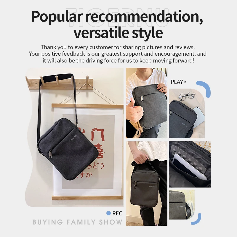 Lifetime Warranty Men Messenger Bag Waterproof Shoulder Bag For Men 9.7 11inch IPad Bag Male Business Bag Crossbody Bag Slingbag