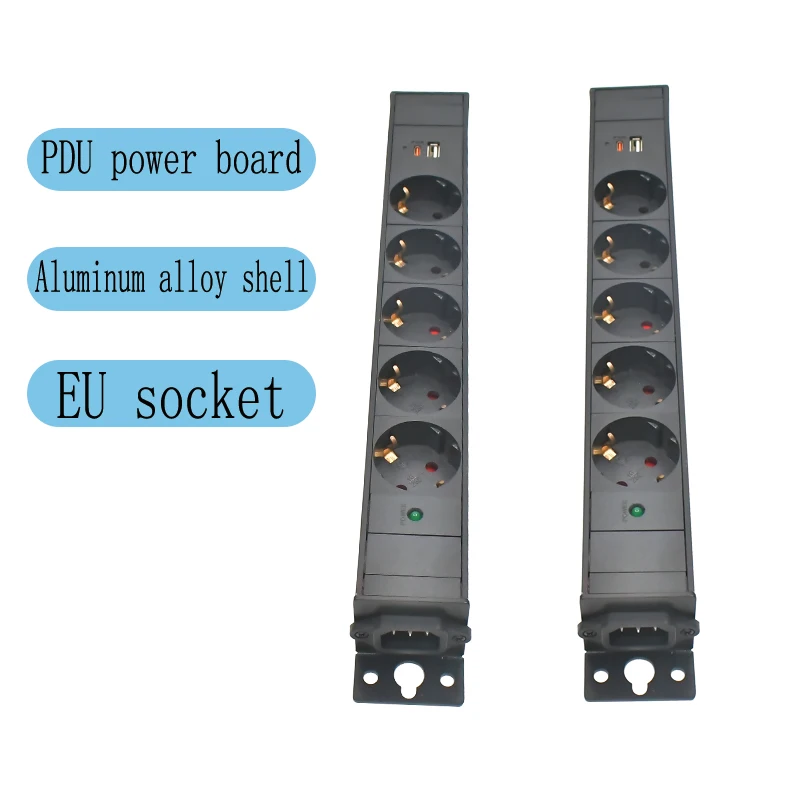 PDU power board aluminum alloy shell EU socket 1-10AC, with LED light and TPC wireless