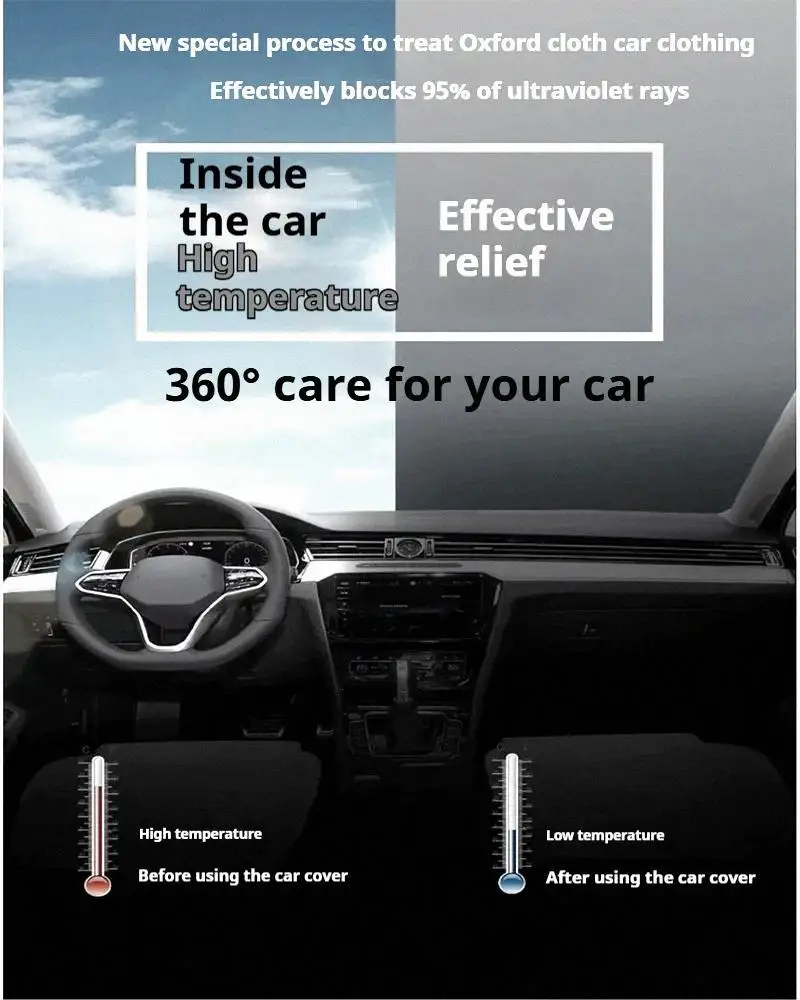 لغطاء سيارة مقاوم للماء ومقاوم لأشعة الشمس مناسب عالمي لسيارات الدفع الرباعي سيدان يحمي من أغطية سيارات الغبار الثلجي