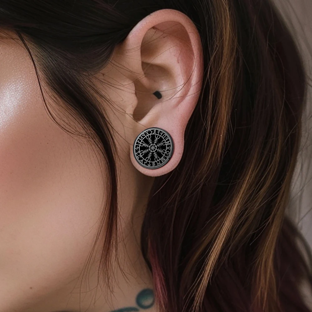Doearko 2PCS Fashion 316 Stainless Steel Ear Gauges Stretcher Rune Ear Plugs Tunnels Earrings Piercing Expanders Body Jewelry