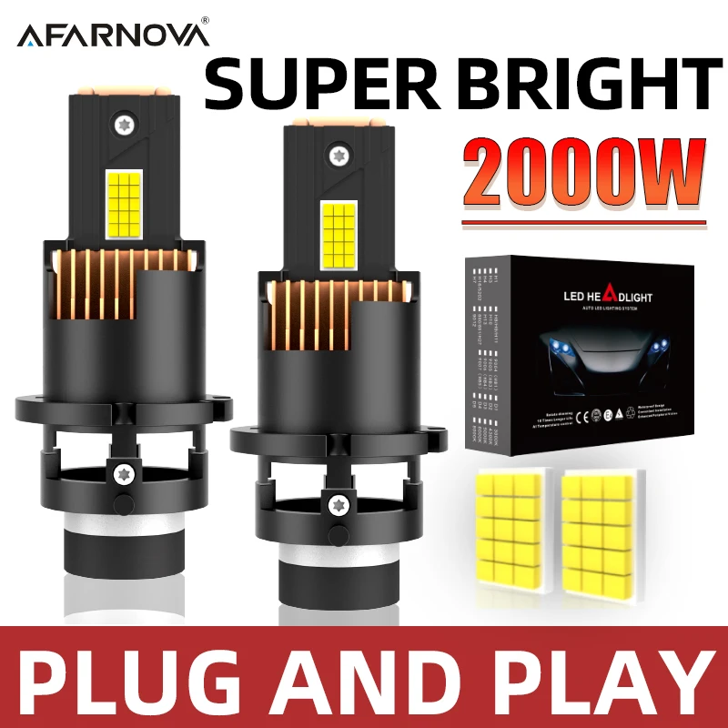 

2000W D2S/R D4S/R Led Car Headlight Bulb D1S D3S LED Car Light D1R D3R High Power Plug and Play 8570 CSP Chips Turbo Lamp 12V