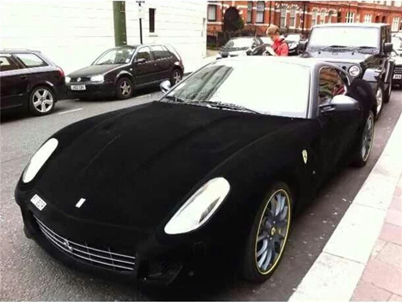 50*200 سنتيمتر قسط جودة المخملية الجلد المدبوغ النسيج الفينيل سيارة التفاف ملصق أسود أحمر الذاتي لاصق القماش المخملية فيلم لتصفيف السيارة #6