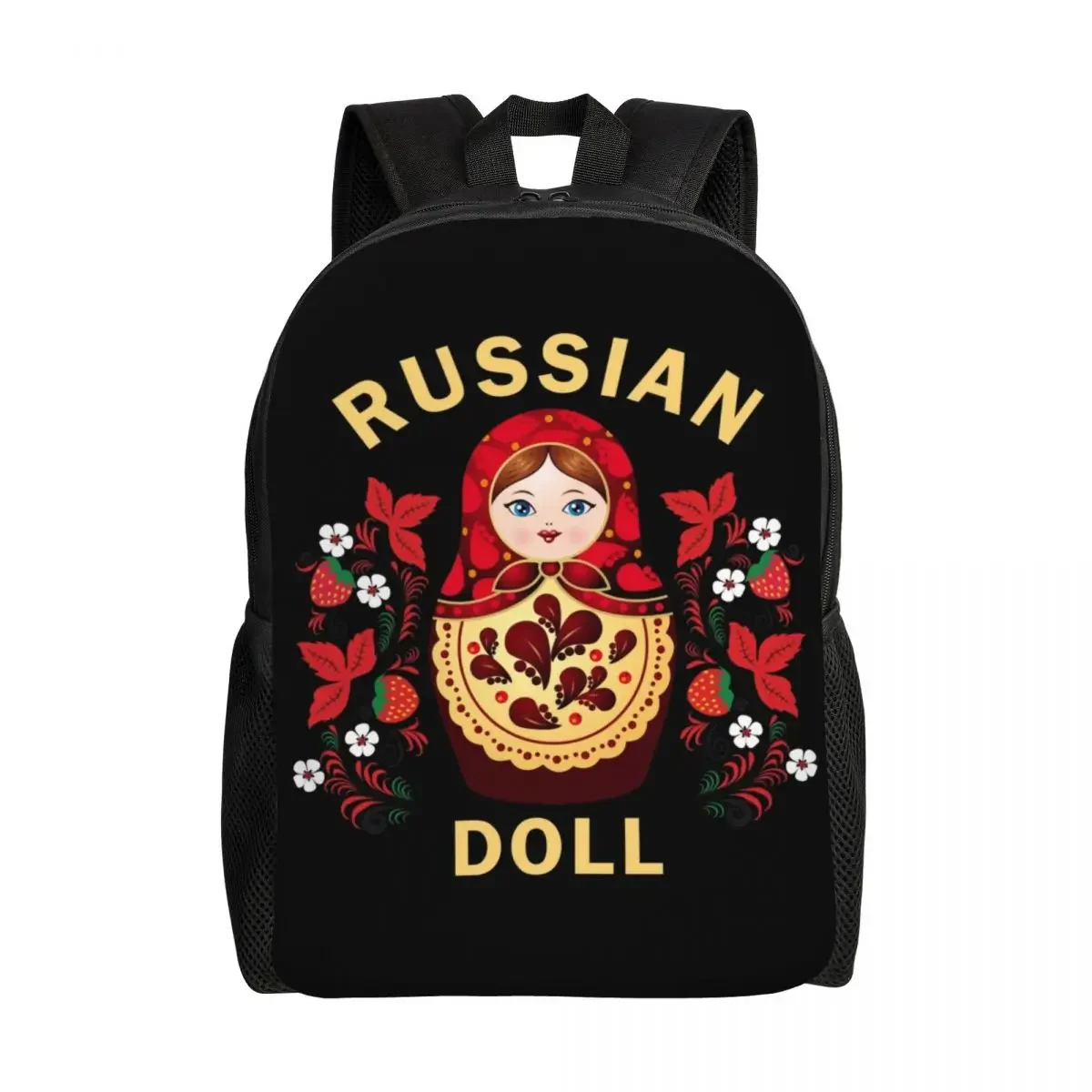 

Russian Dolls Matryoshka Backpack 16 Inch Travel Bookbag for School College Students Russia Babushka Folk Art Bag Laptop Daypack