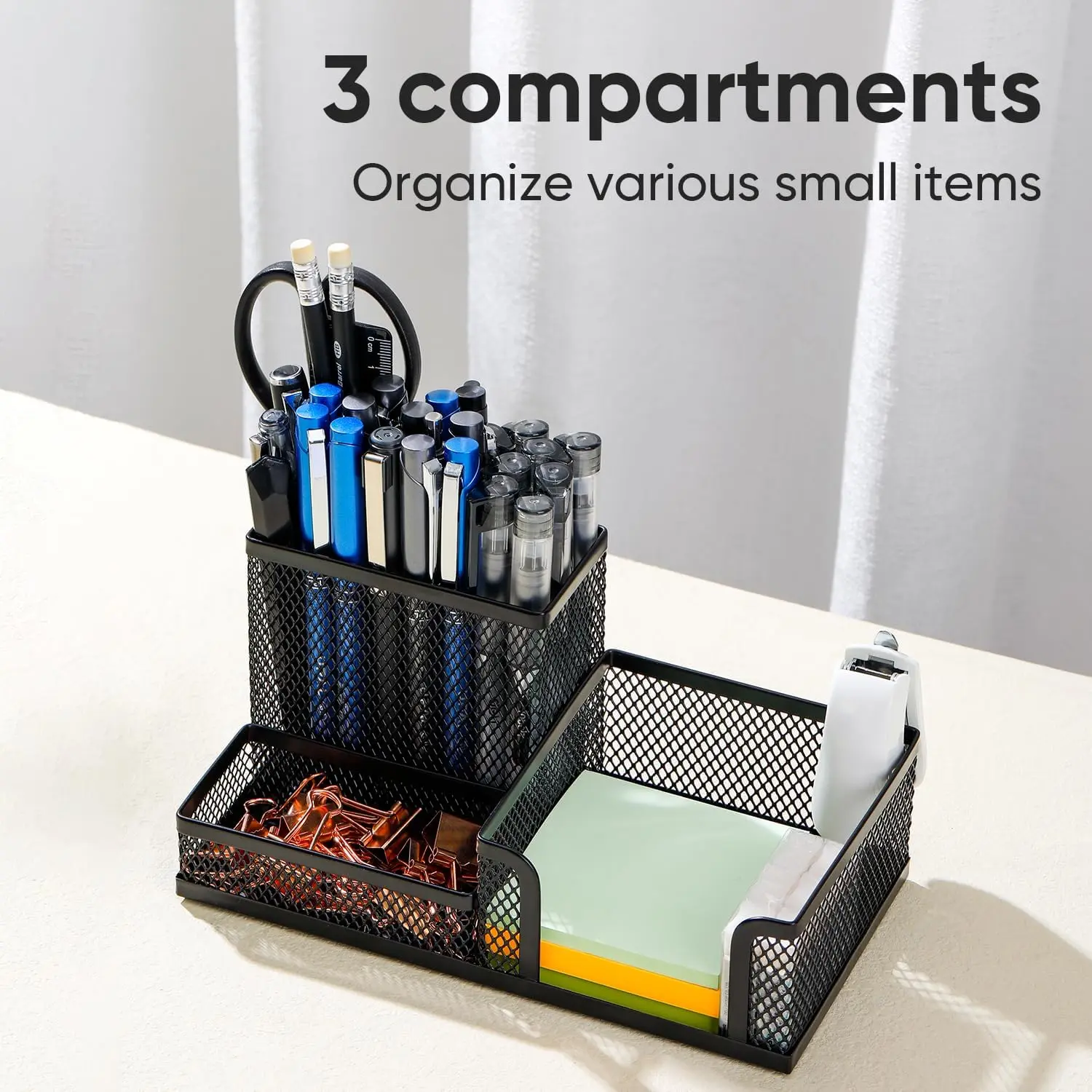 ashion Multifunctional Office Stationery Desk Organizer Mesh Collection Pen Holder Organizer Box For Birthday Gift