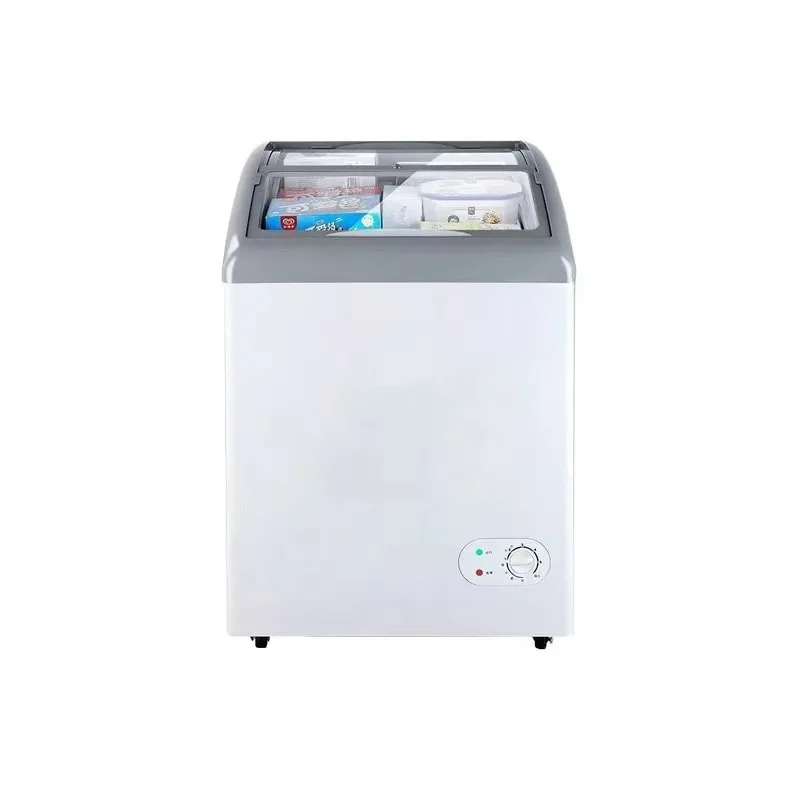 Horizontal refrigerator Ice cream cabinet Glass door Direct cooling top opening Mini display cabinet Deep freezer