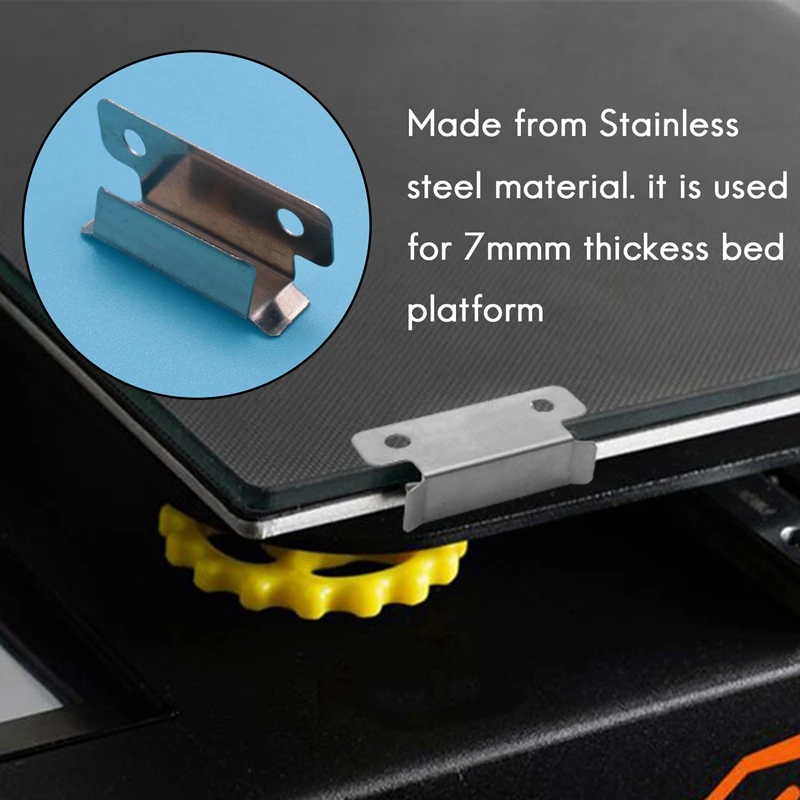 คลิปยึดเตียงสำหรับ ender 3 Pro 7มม. สำหรับ creality ender 3 V2 ender 3S 3D เครื่องพิมพ์ฐานวางชิ้นงานแบบร้อนแพ็ค10ชิ้น