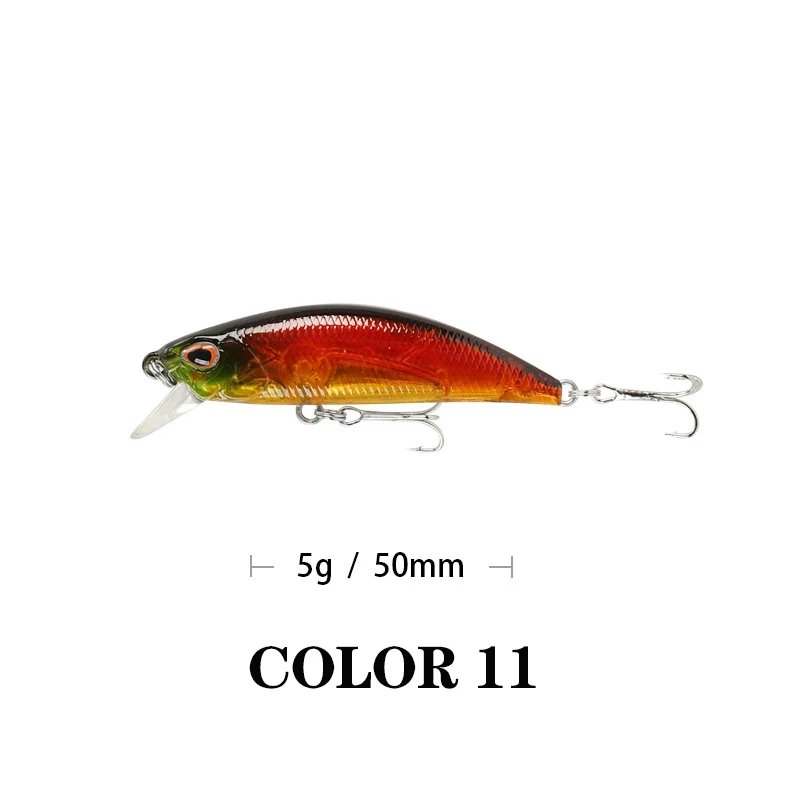 1PCS Black Minnow Lure 5cm 5g Minnow Fishing Lure Artificial Jerkbait Quality Hooks Wobbler Crankbait Fishing Lure Tackle