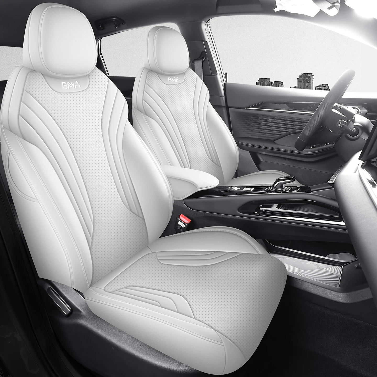 5 Seater Full Wrap Leather Car Seat Cushions Fit Geely Coolray 2023 2024 2025 2026 Wear-resistant Car Interior Accessories