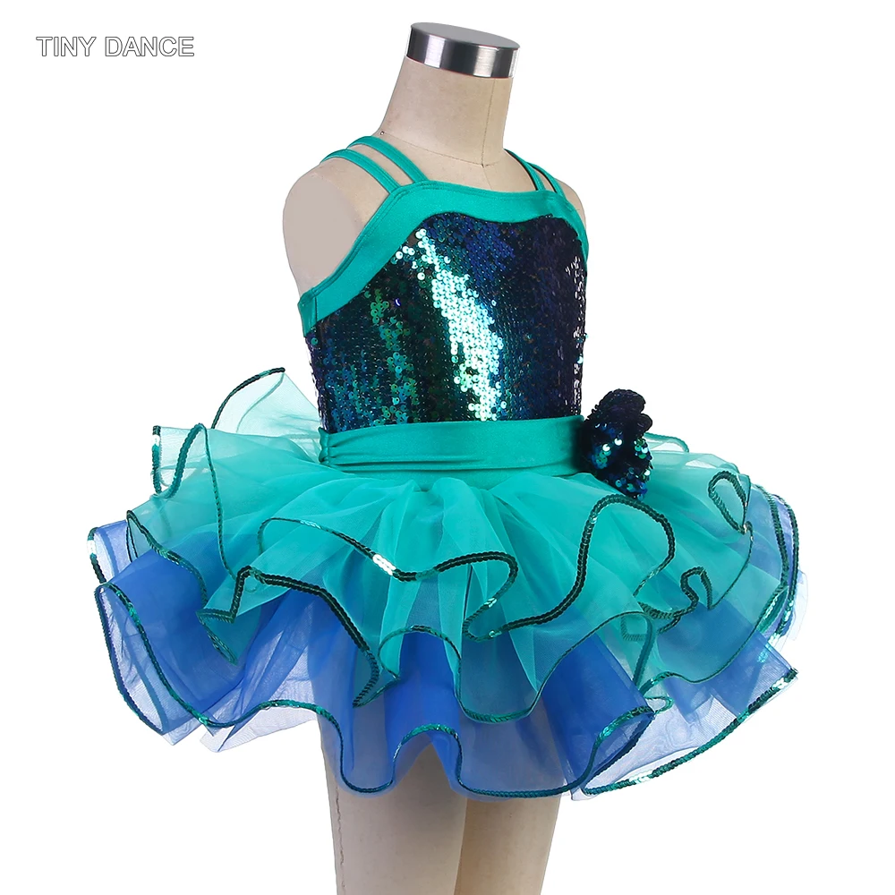 Tutù di balletto verde/blu bambini gonne romantiche Tutu per ragazze Criss Cross spalline body Dress Costume da Ballerina