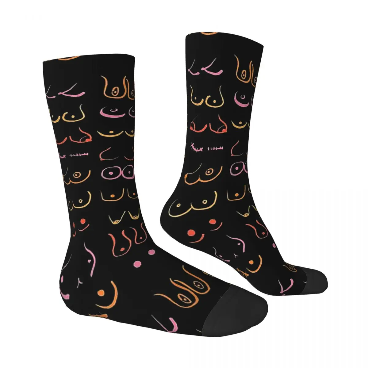 Chaussettes néon vintage Hip Hop pour hommes, chaussettes unisexes, motif imprimé Harajuku, nouveauté Happy Crew, cadeau pour garçons