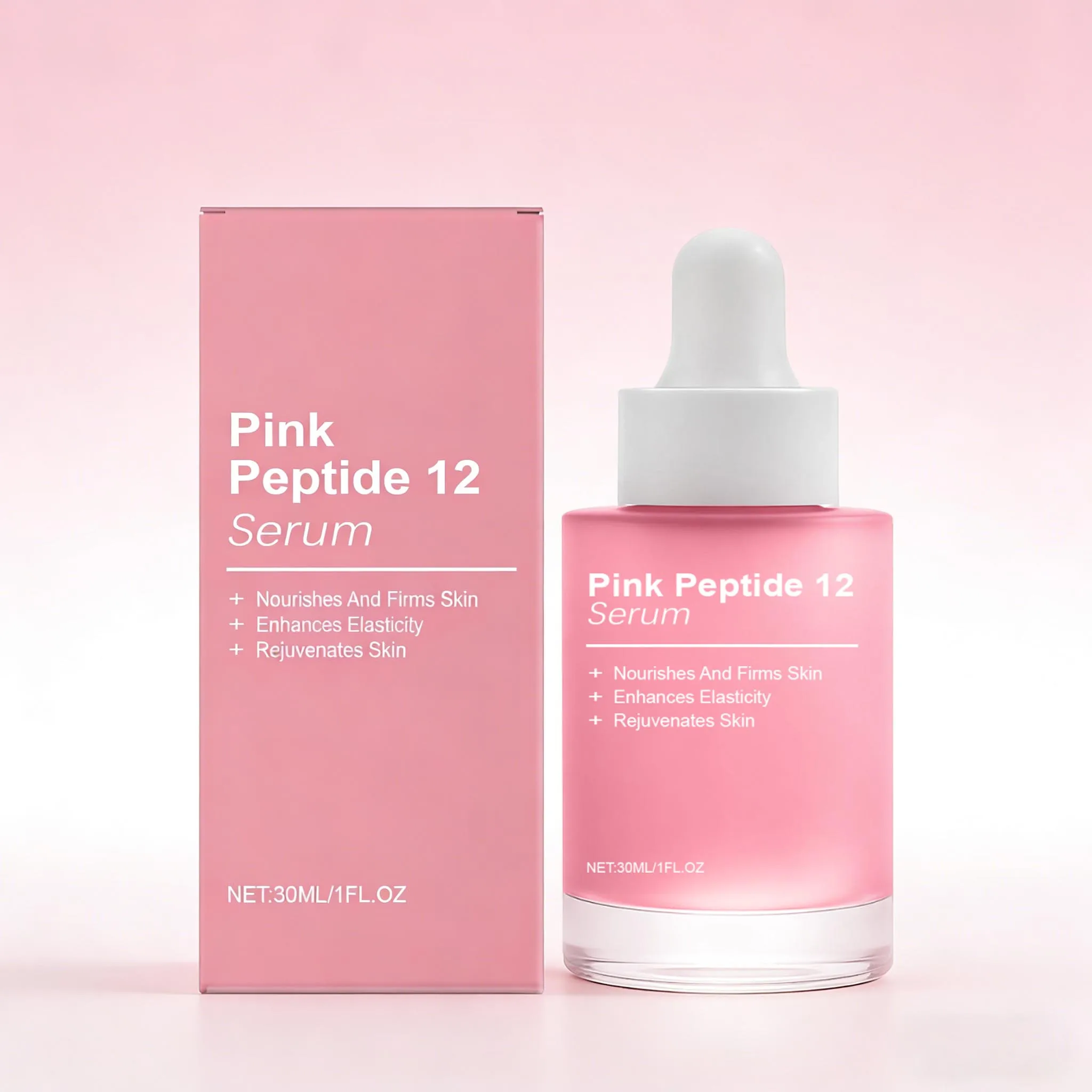 Suero Facial Pink Peptide 12 con Niacinamida, Hidratación, Reafirmante, Cuidado del Tono Desigual de la Piel, Piel de Cristal, Esencia Facial Coreana