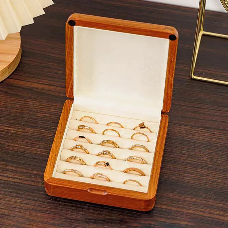 

Wooden Jewelry Storage Boxes Vintage Luxury Organizer Boxes Ring Accessory Collection Portable Storage Case Travel Jewelry Boxes