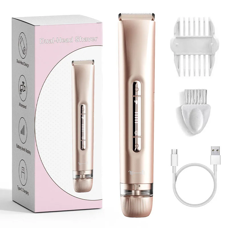 Electric Razors Portable Waterproof 2 In 1 Painless Shaving Knife Lady Private Part Hair Shaver Trimmer Epilator Bikini Trimmer