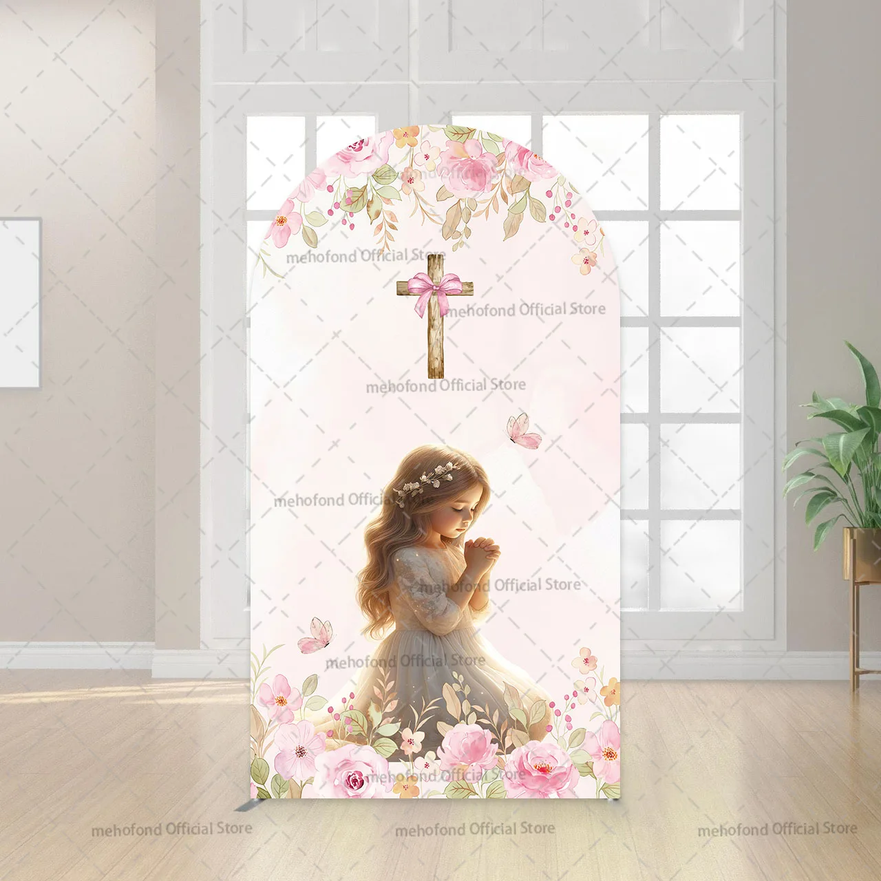 

Мехофонд на заказ, 2-стороннее мое крещение, Бог благослови, первое причастие, вечерние, для девочек, чехол для детского душа, арка Chiara, фон, декор, фон