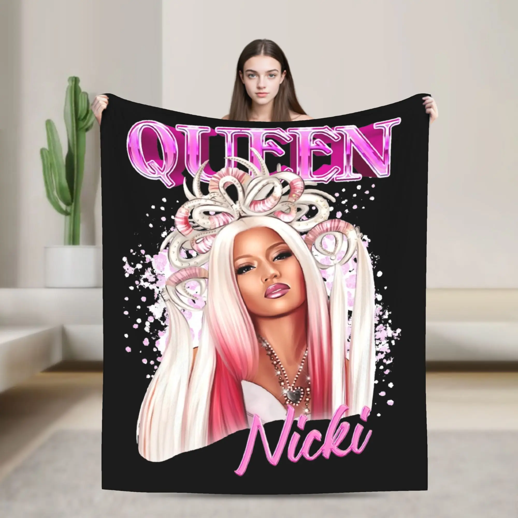 

Nicki Minaj Queen of Rap Blankets Coral Fleece Plush Spring/Autumn Super Warm Throw Blanket for Bedding Office Quilt