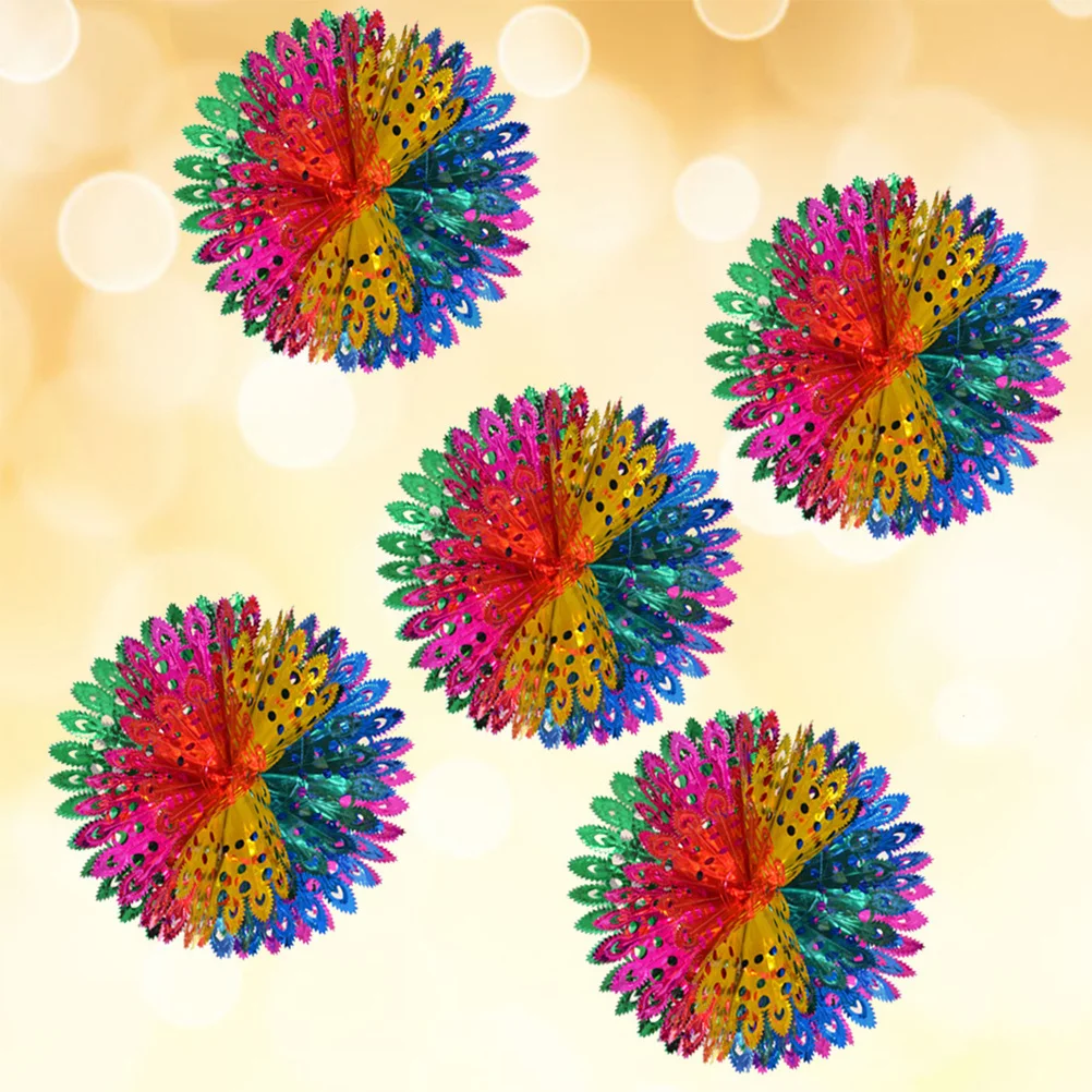 

5Pcs Christmas Garland Ball Ribbon Bright Color Reusable Soft Lightweight Party Festival Decoration Home Decor