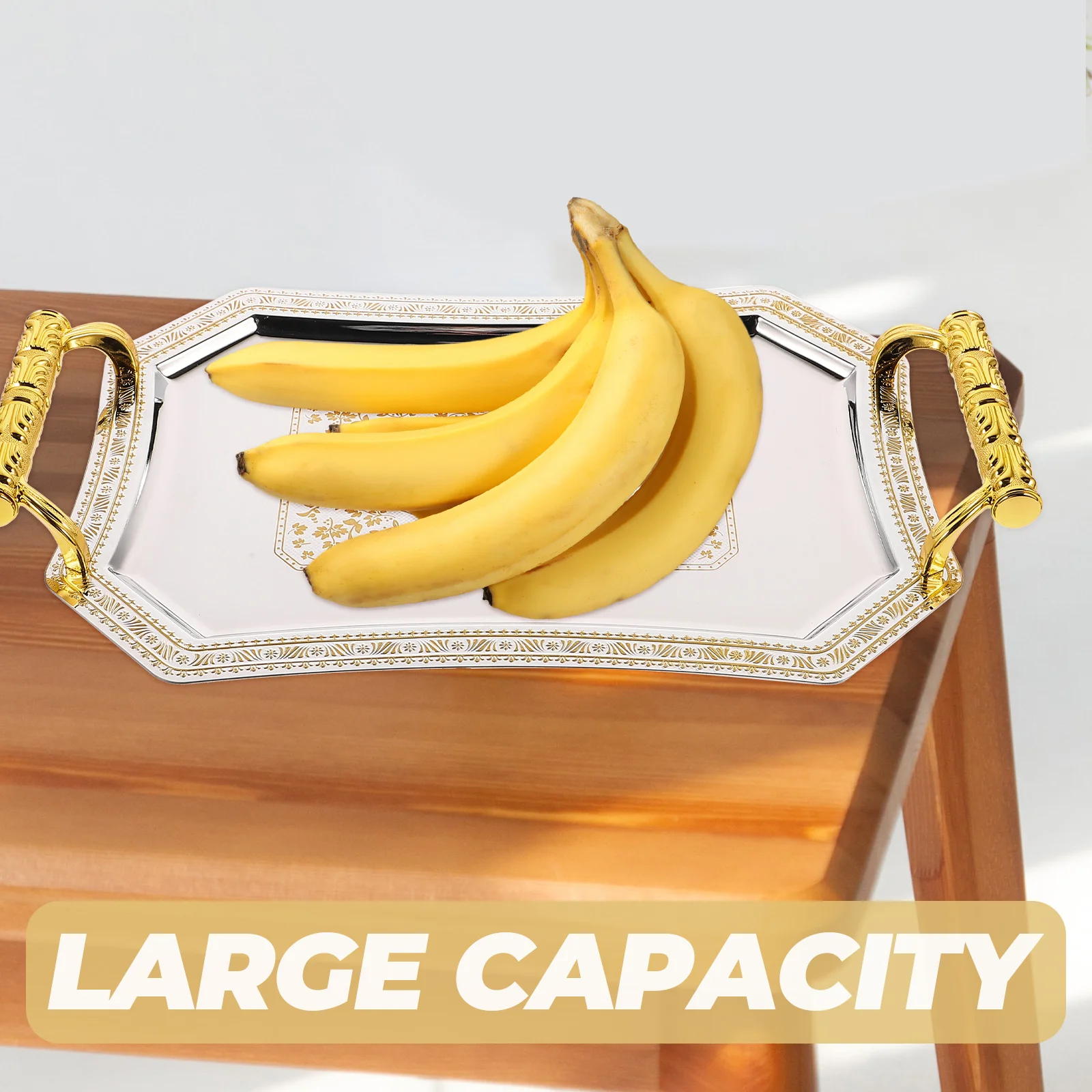 

Elegant European Style Metal Fruit Serving Large Snack Storage For Desserts Candies Dried Fruit Household Decorative Tray