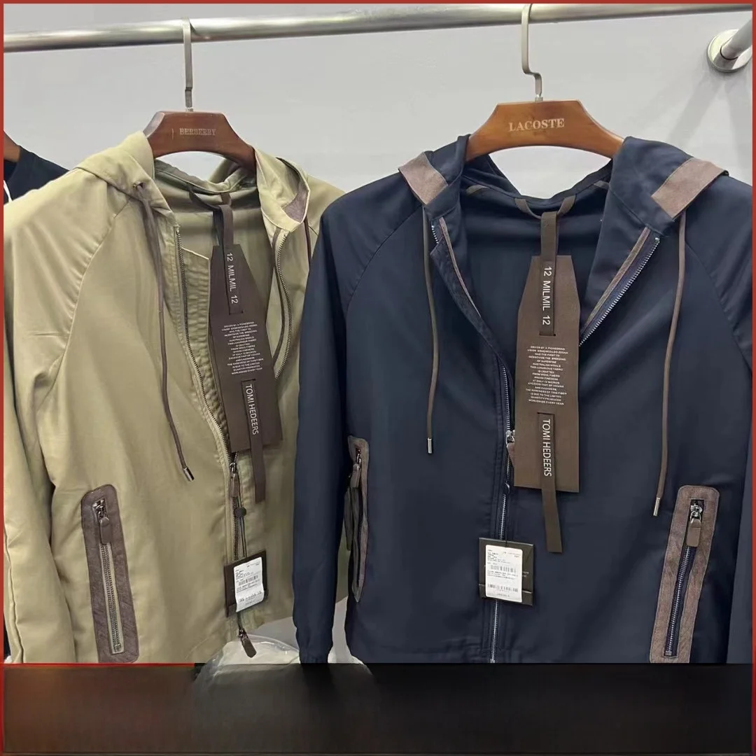 

Мужская осенне-зимняя тонкая шерстяная куртка с капюшоном, ветрозащитная, модная, повседневная, с застежкой-молнией, цветной узор Blo