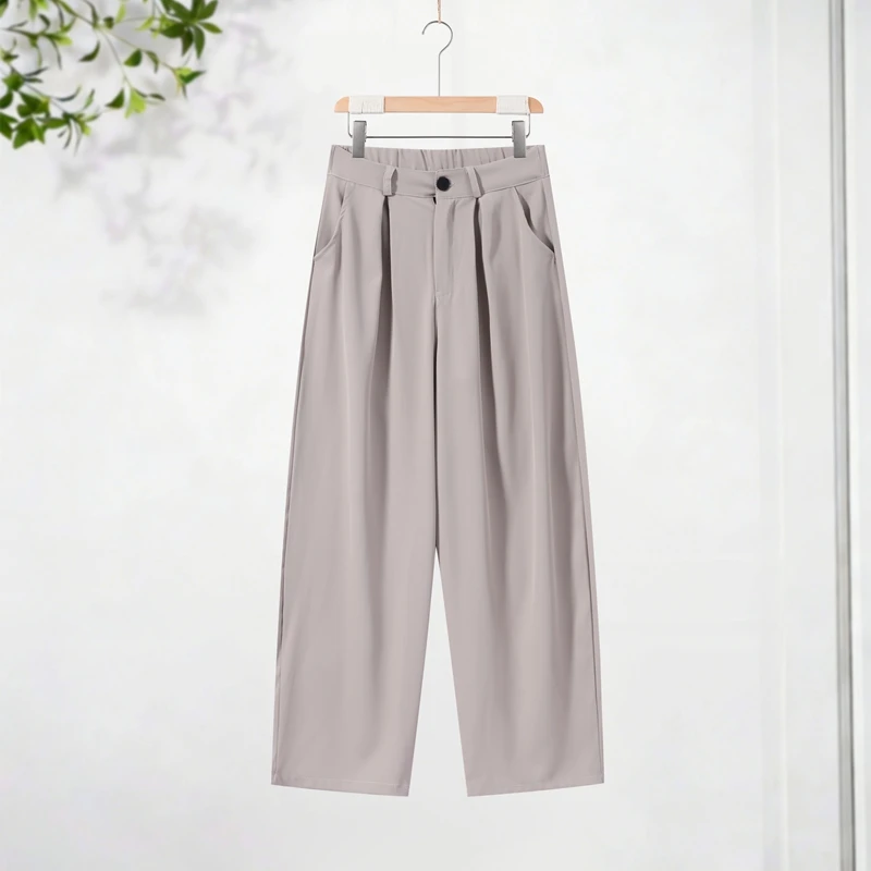 2026 Herbst Casual Dekor-Mantel-Hosen-Set für Damen, Langarm, Einfarbig, Stehkragen, Lose Mäntel, Lange Hosen-Sets, Damen-Oberbekleidung, Neu – Detail 5