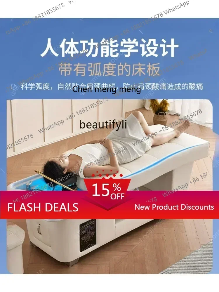 xzThai Head Therapy Shampoo Chair Water Circulation Fumigation Hair Salon Beauty Salon Face Washing Bar Massage Ear Cleaning Bed