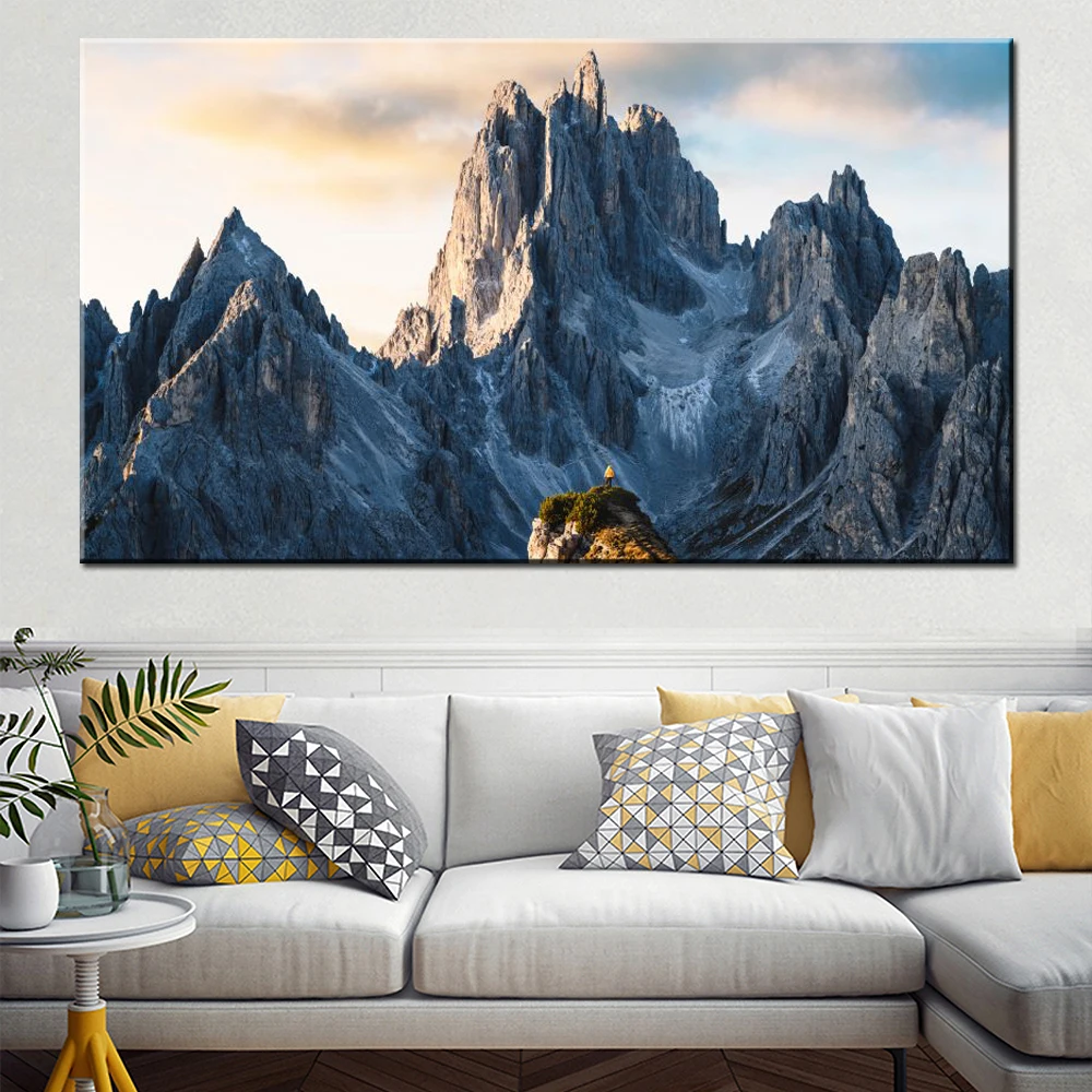 

Canvas Wall Art Landscape Poster Painting Nature Cadini Di Misurina Wallpaper Home Decor Living Room Picture Print Framework