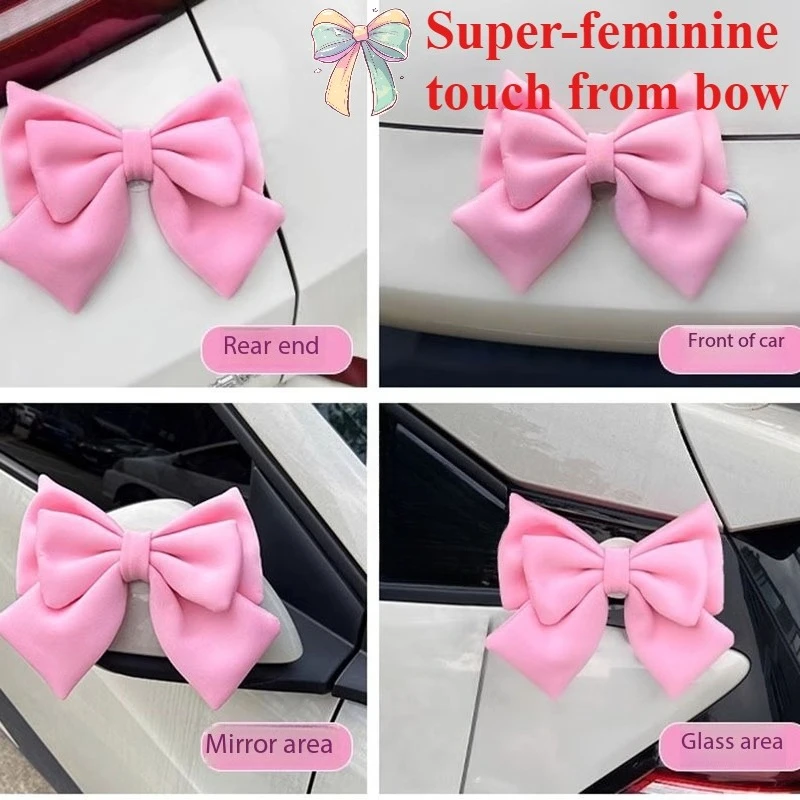 

1PC Decorative Accessory For Cars Featuring Bow Shaped Design Suitable For Use In The Vehicle S Trunk Or Rear Section
