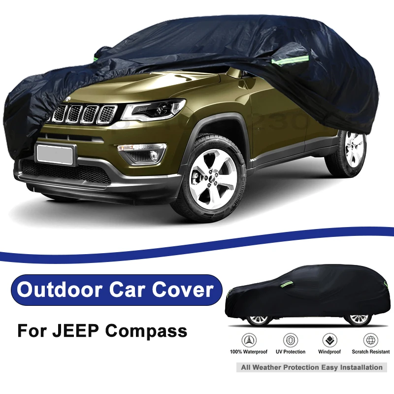 

Outdoor Full Car Cover For JEEP Compass with Reflective Strips Waterproof Snowproof Dustproof UV Protection Auto Accessories