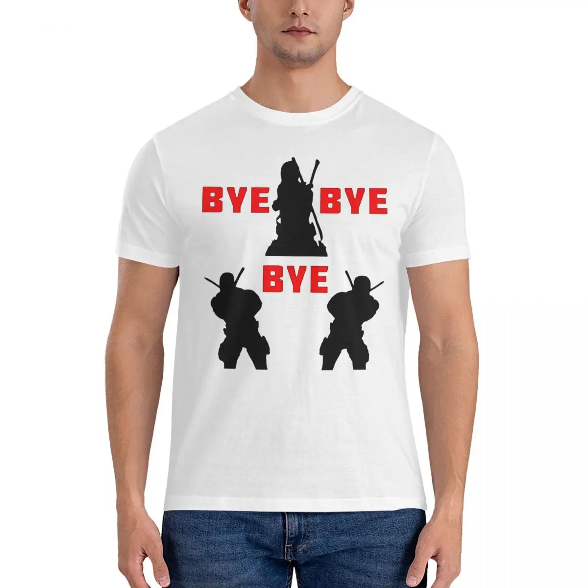 Men BYE BYE BYE T Shirts Marvel Deadpool & Wolverine Cotton Clothes Funny Short Sleeve Round Neck Tee Shirt Unique T-Shirts