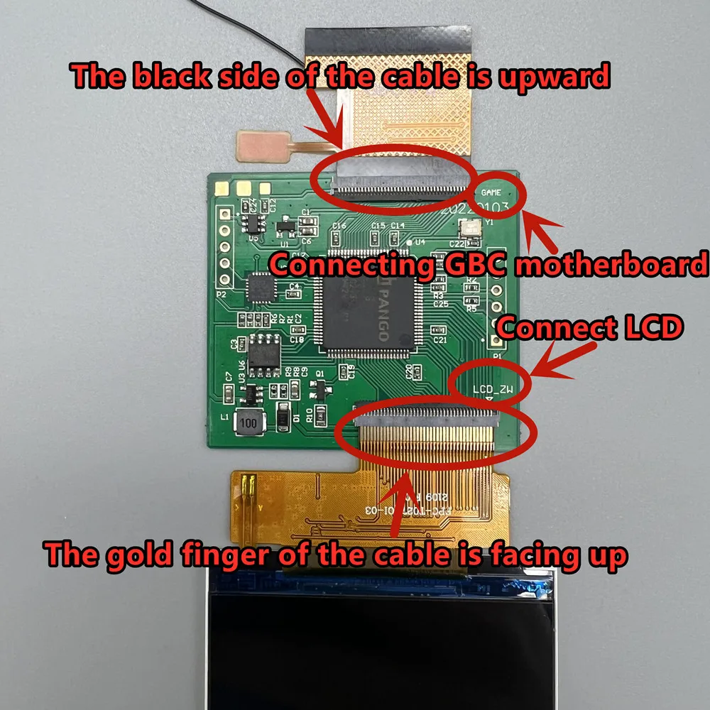 2,6' IPS Hochhelligkeits-LCD-Bildschirm Geeignet für Nintendo Game Boy Color IPS GBC LCD Unterstützt Pixel-Anzeige – Detail 1
