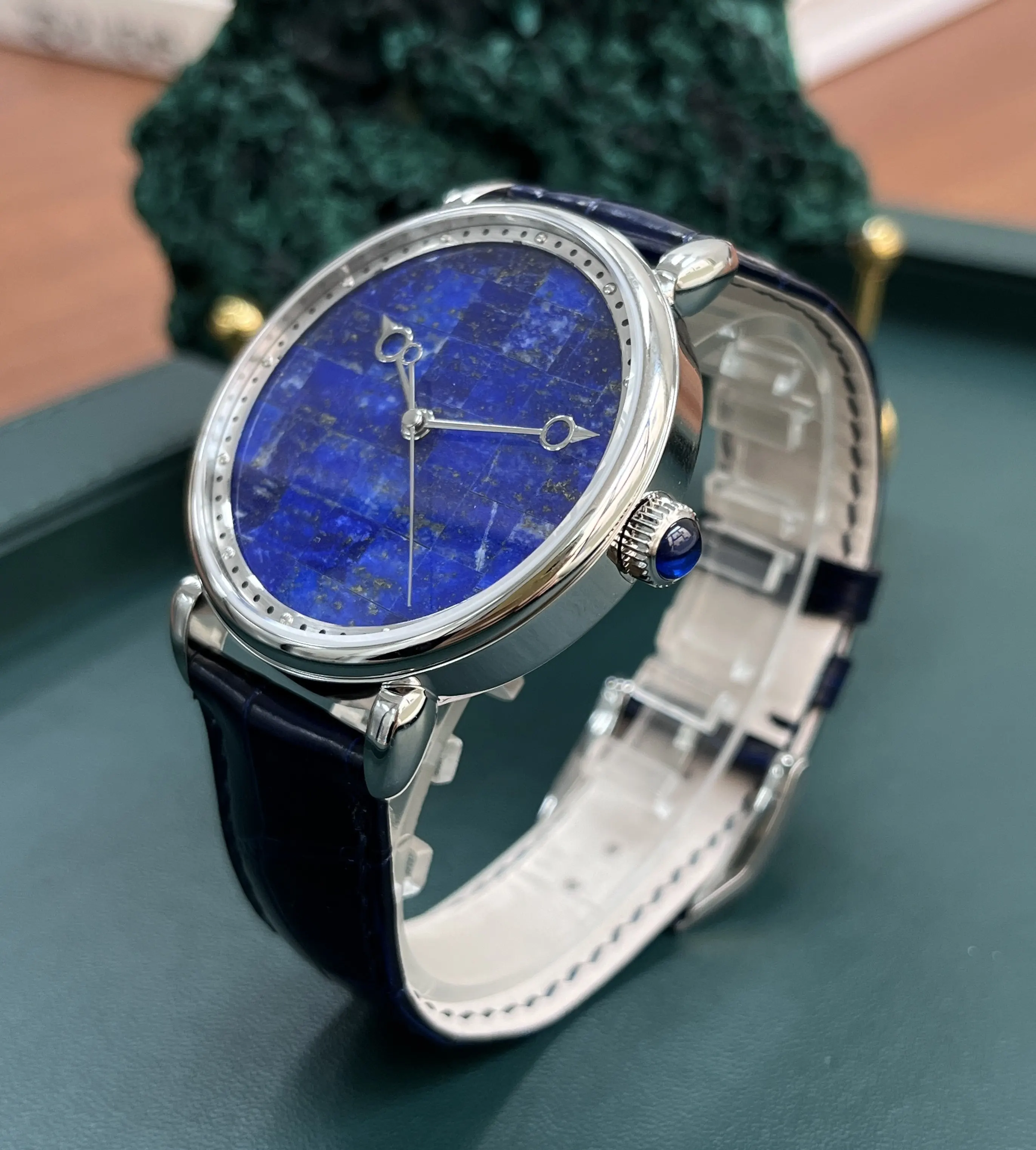 HUASUO Huasuo Watch Natural Lapis Lazuli Limited Edition Waterproof Automatic Mechanical Watch Men's S2488