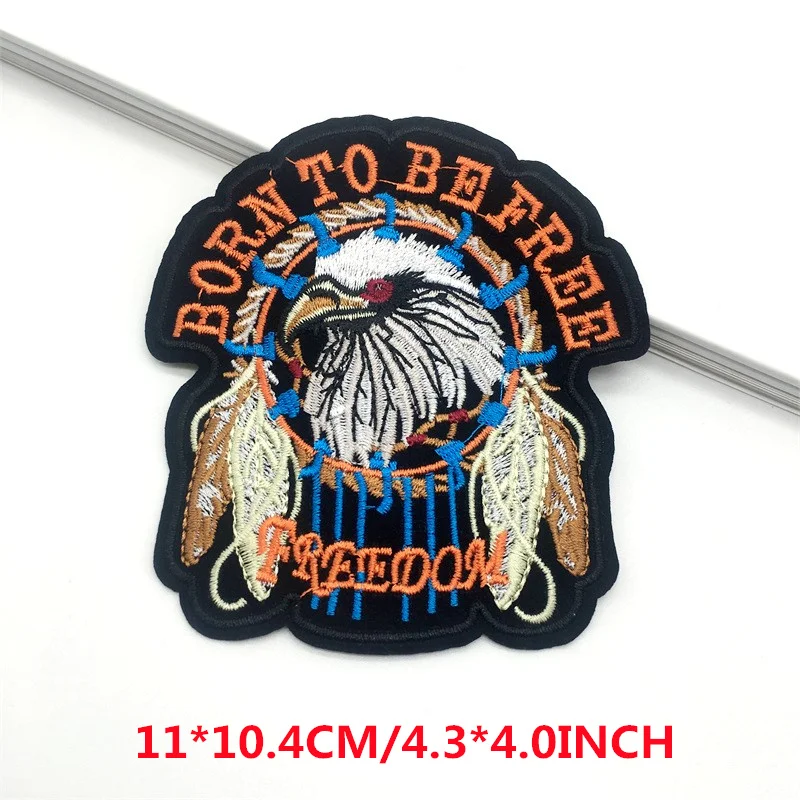 Punk Eagle Embroidered Patches on Clothes Ironing on Patches for Clothing Jacket Badge DIY Biker Appliques Stirpes