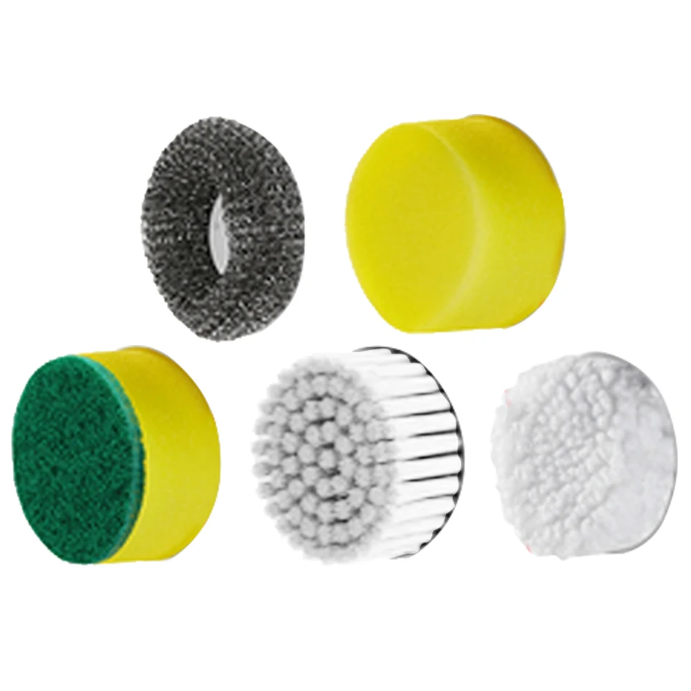 5pcs Electric Handheld Scrubber Heads Practical Bathroom Kitchen Clean Brush Heads Convenient Bathtub Kitchen Sink Cleaning Tool