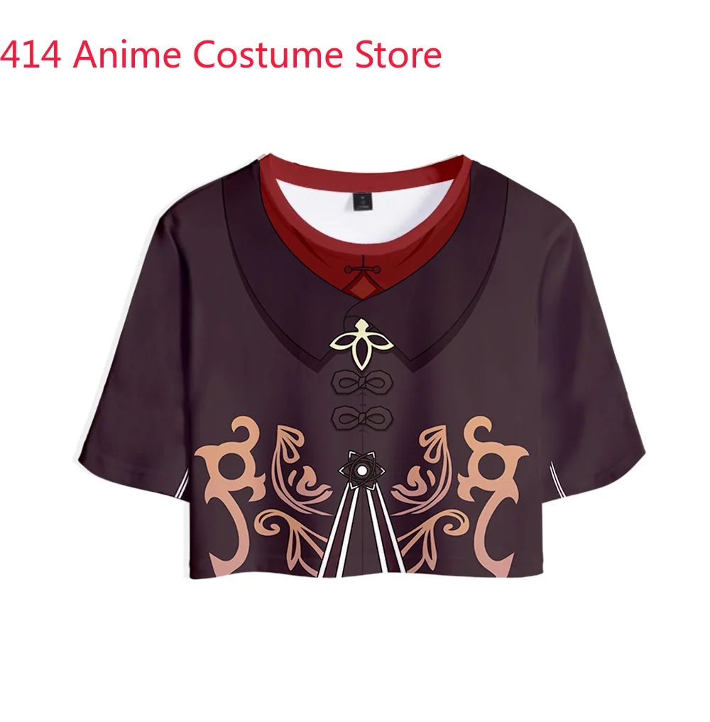 Anime Genshin Impact Cosplay Costume Hutao Amber Diluc Kaeya Alberch Albedo Tartaglia Tracksuit Women Print  Tops + Shorts Sets