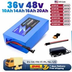 Aleaviy 36V 20Ah Electric Bike Lithium Battery Pack 20000mAh Li ion Ebike Battery for Bicycle Scooter Motorcycle with Charger