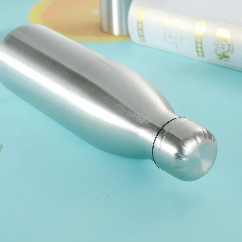 طبقة واحدة من الفولاذ المقاوم للصدأ مقصف غلاية التخييم في الهواء الطلق المشي لمسافات طويلة زجاجة ماء المحمولة سعة كبيرة مانعة للتسرب شرب زجاجة #4